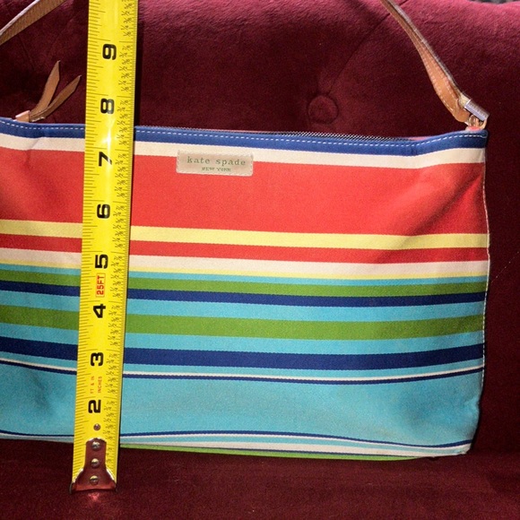 KATE SPADE Host Pick made in Italy vintage Sid Striped Uptown Park Canvas  Bag - Picture 9 of 10